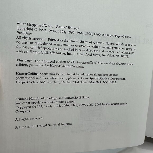 Student Handbook College & University Edition What Happened When Hardcover - Picture 4 of 4